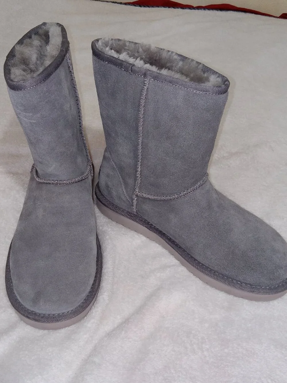 Koolaburra By UGG Koola Winter Boots Size 8 Gray Faux Fur Lined Suede NWOB